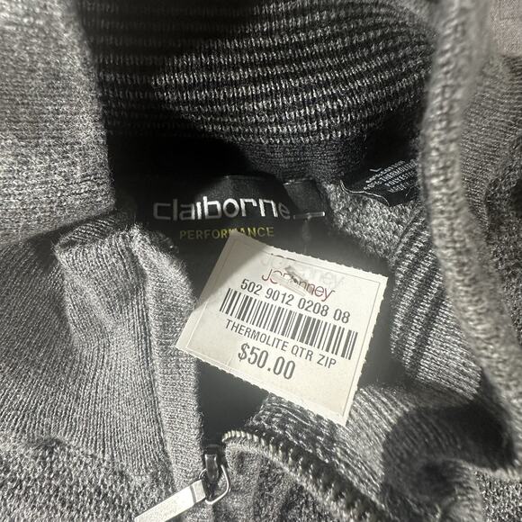 NWT Claiborne Performance Thermolite Men’s Sweater Size Large 1/4 Zip Gray - Picture 3 of 10
